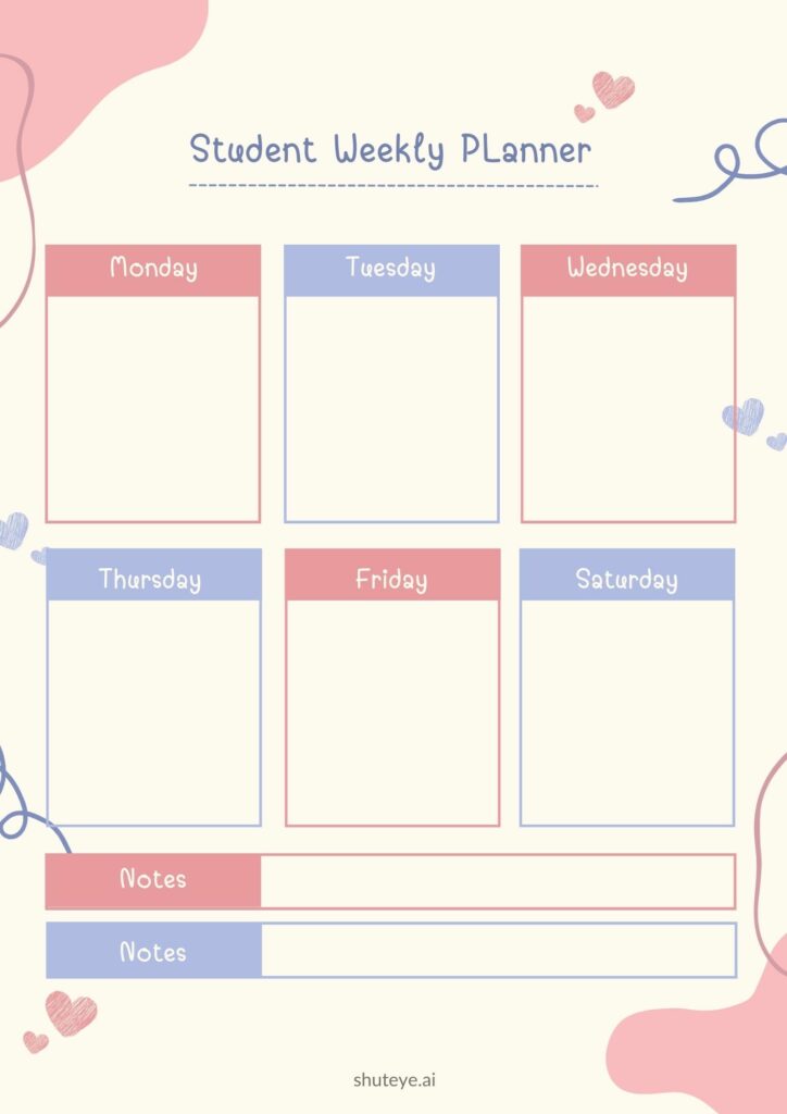 A student planner is a time-management tool that helps students organize all the things they need to do throughout the week