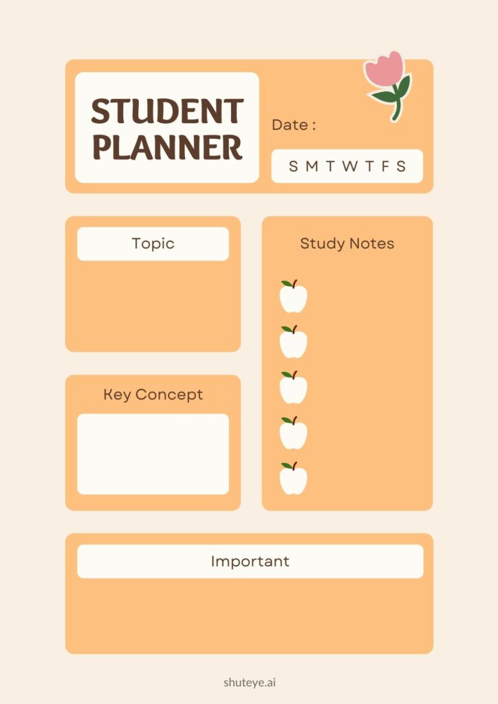 A student planner is a time-management tool that helps students organize all the things they need to do throughout the week