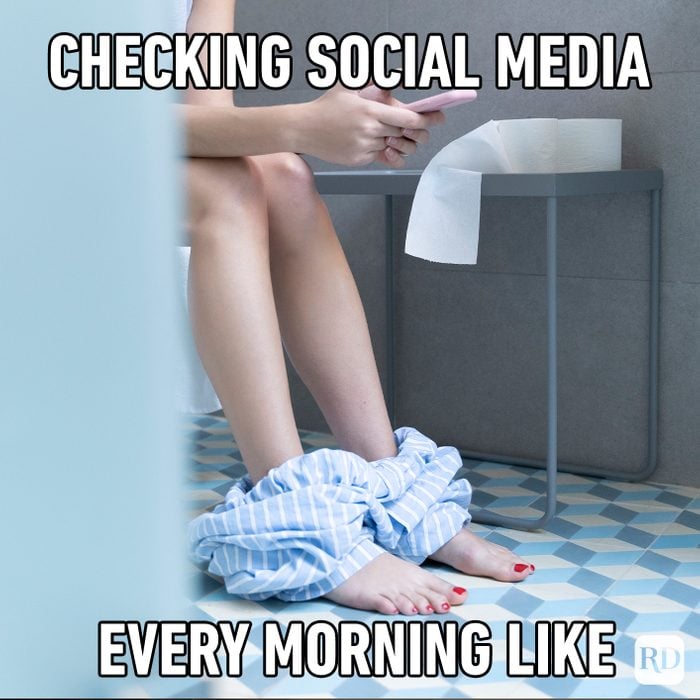 us every morning meme checking social media like this