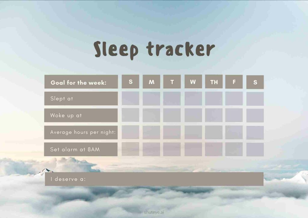 Sleep tracker printable demo