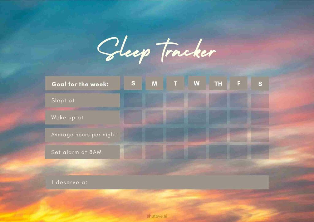 Sleep tracker printable demo