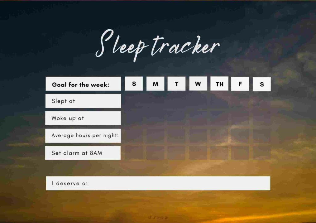 Sleep tracker printable demo