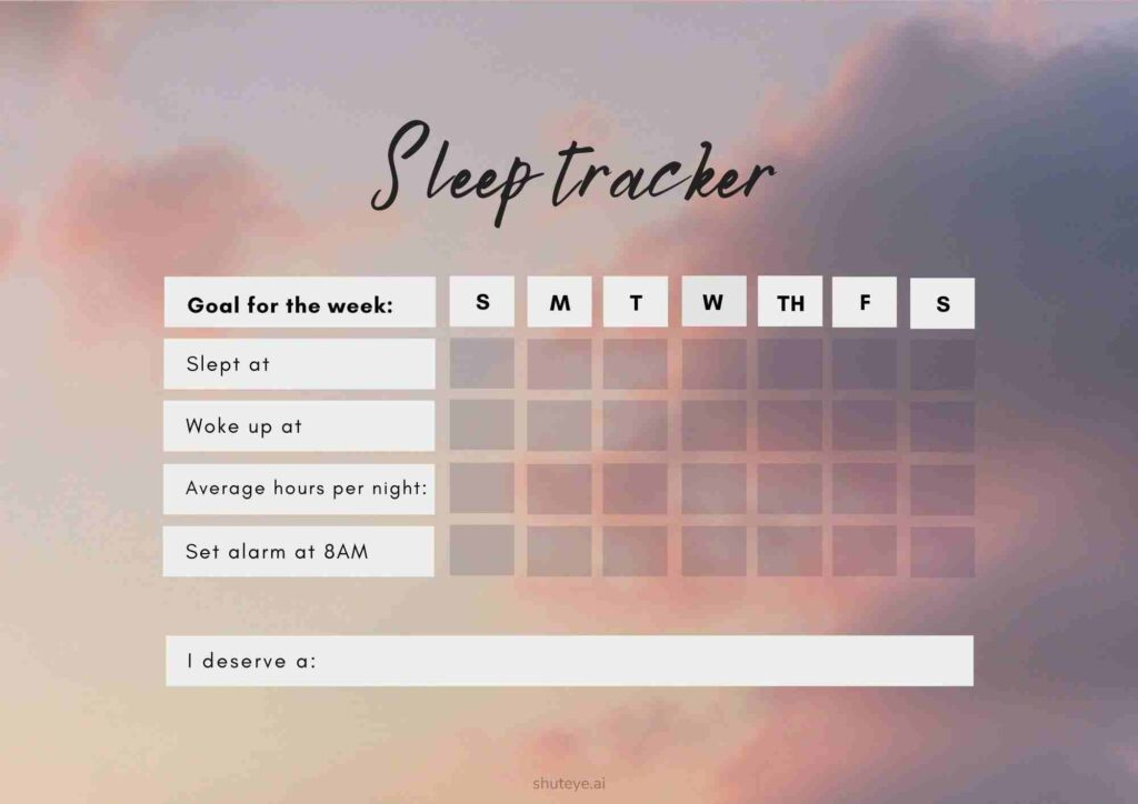 Sleep tracker printable demo