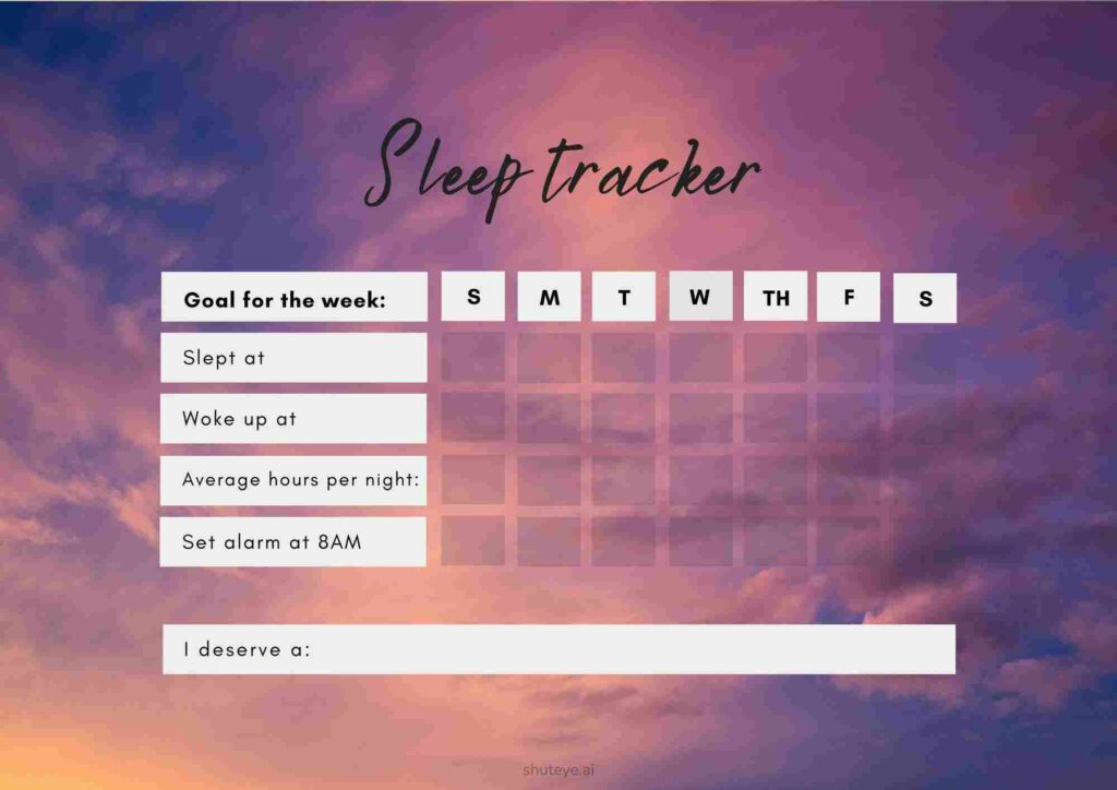 Sleep tracker printable demo