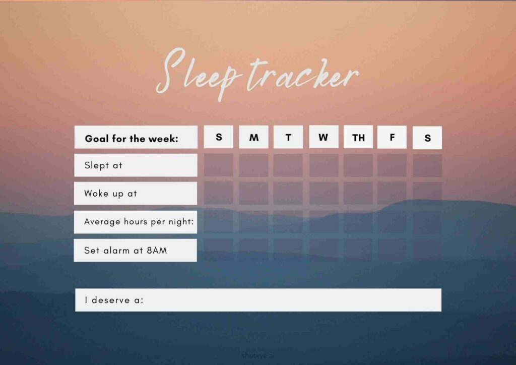 Sleep tracker printable demo