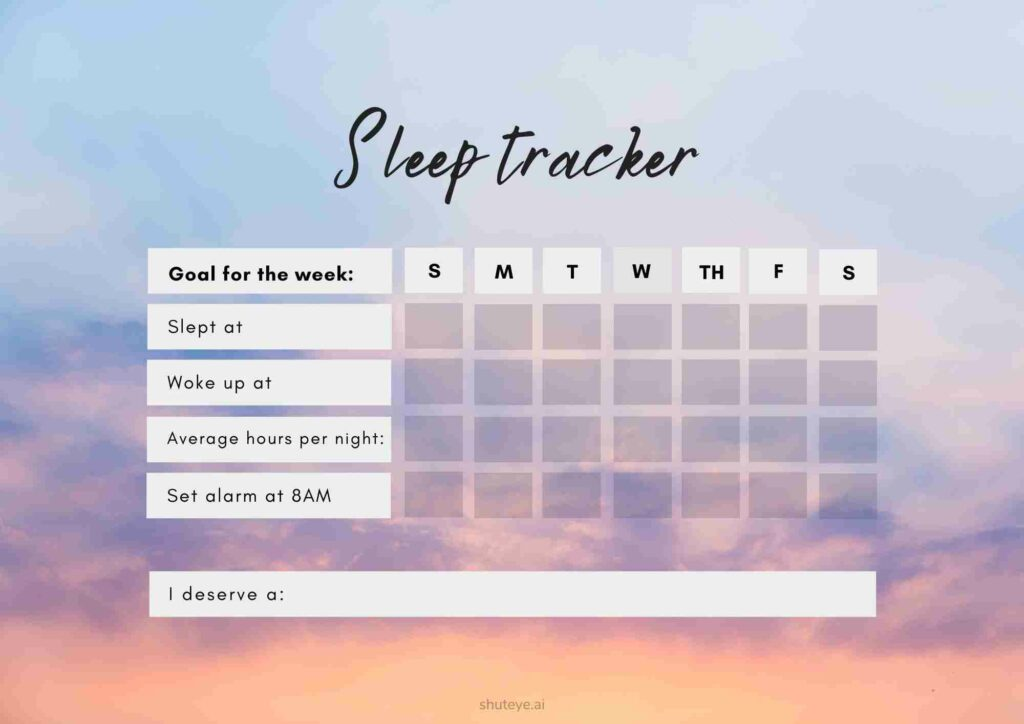 Sleep tracker printable demo