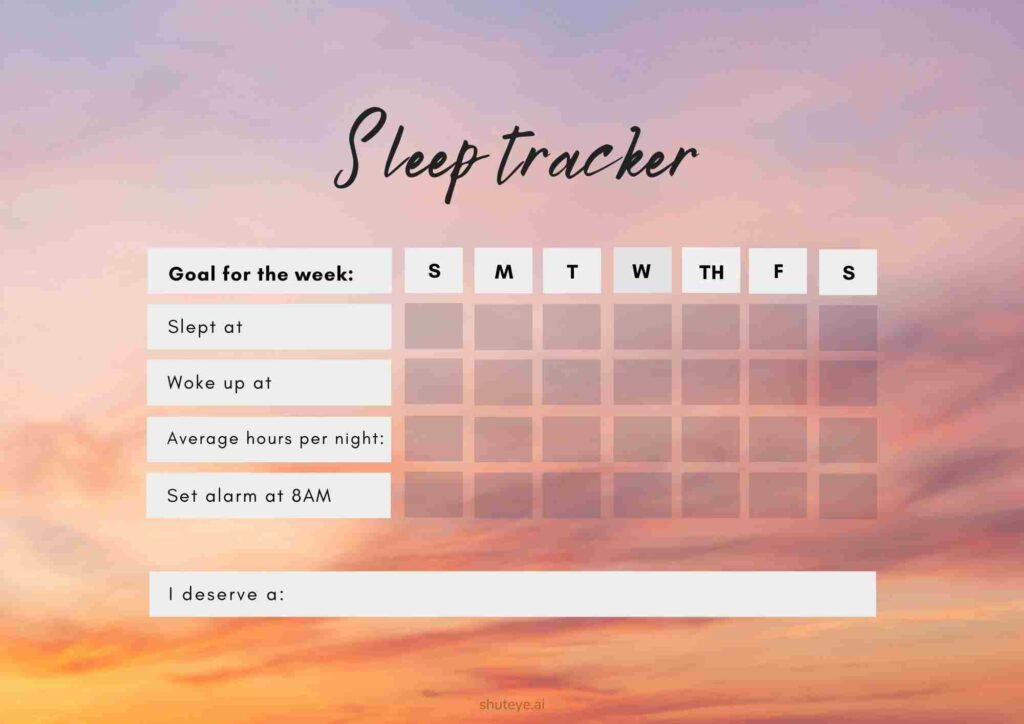 Sleep tracker printable demo