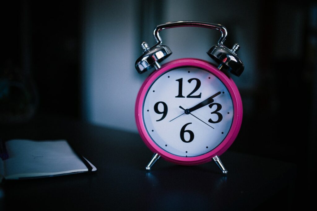 pink alarm clock
what to do when you can't fall asleep