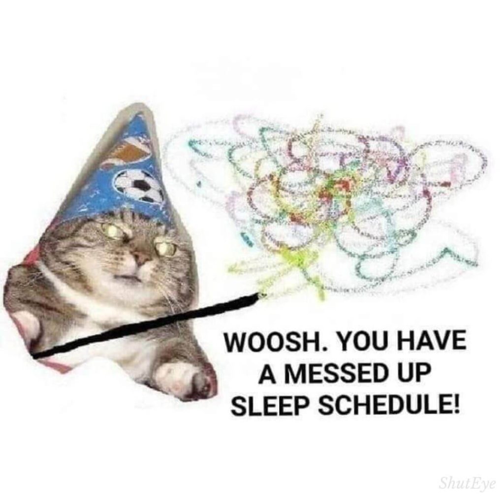 woosh you have a messed up sleep schedule