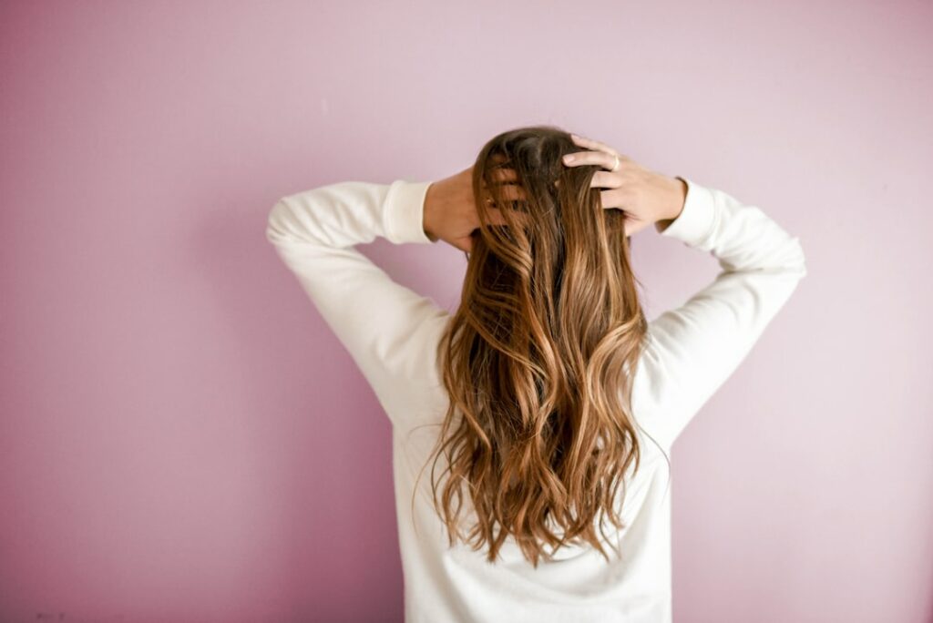 women holding hair