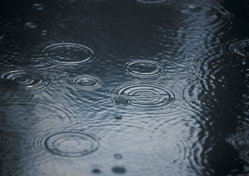 raindrop falling on ground